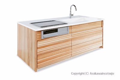 ㈲わたなべ様　八溝杉使用システムキッチン　商品撮影